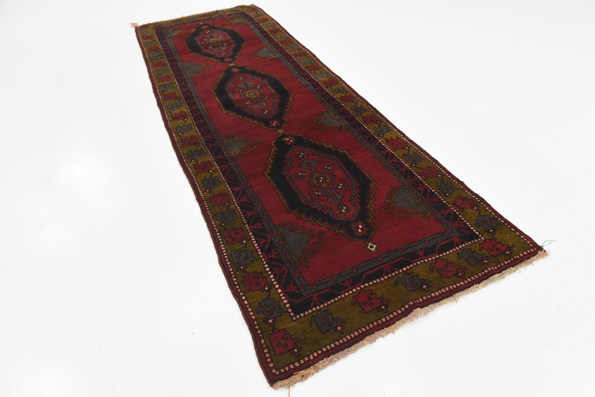 3' 9 x 11' 6 Hand Knotted Anatolian Wool Runner Rug