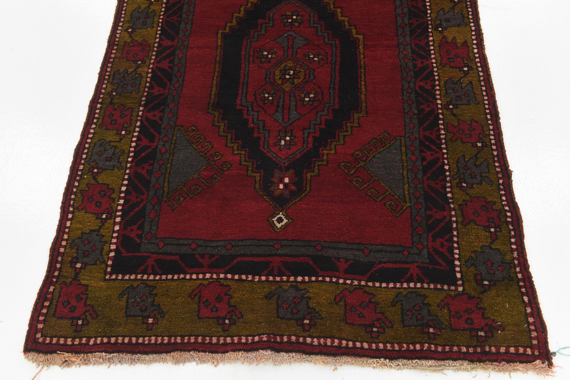 3' 9 x 11' 6 Hand Knotted Anatolian Wool Runner Rug