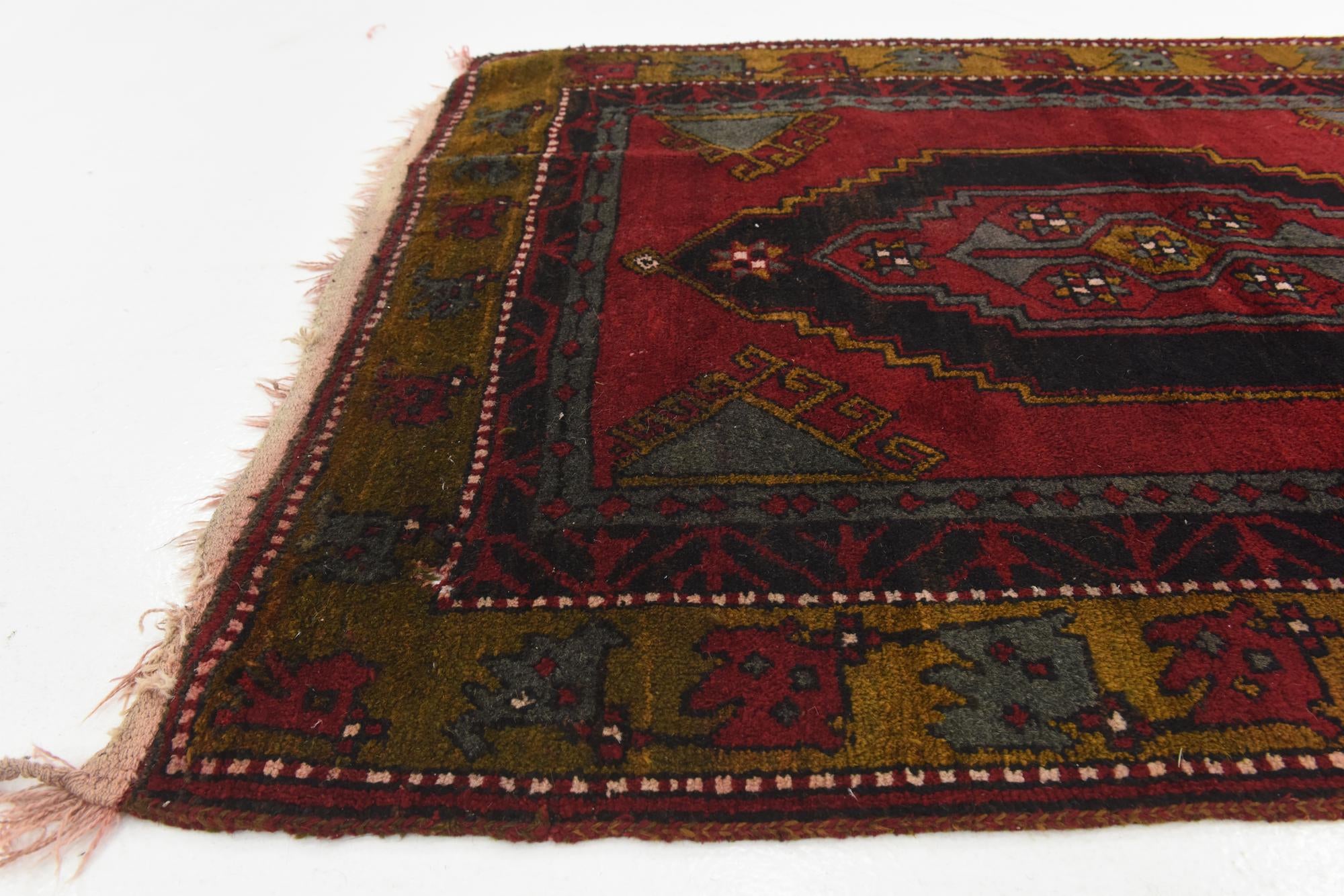 3' 9 x 11' 6 Hand Knotted Anatolian Wool Runner Rug