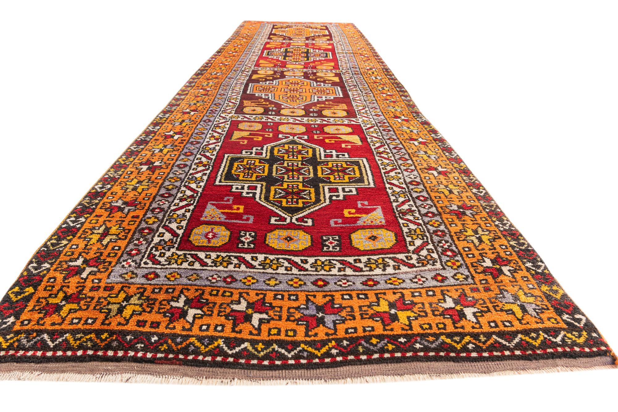 4' 4 x 15' 4 Hand Knotted Anatolian Oriental Wool Runner Rug