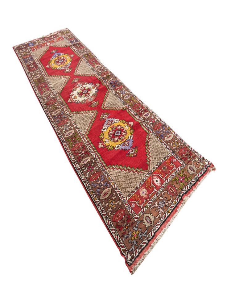 Detail image of 3' 6 x 10' 8  Hand Knotted Anatolian Oriental Wool Runner Rug