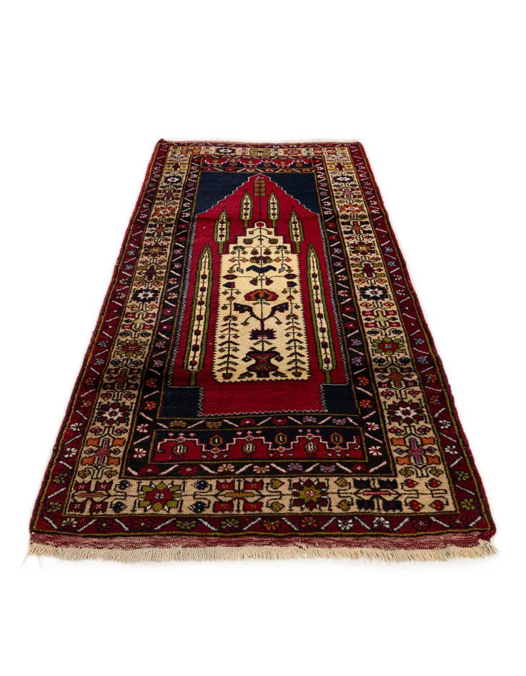 Detail image of 3' 5 x 6' 11 Hand Knotted Anatolian Oriental Wool Runner Rug