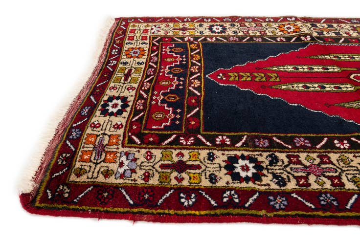 Detail image of 3' 5 x 6' 11 Hand Knotted Anatolian Oriental Wool Runner Rug