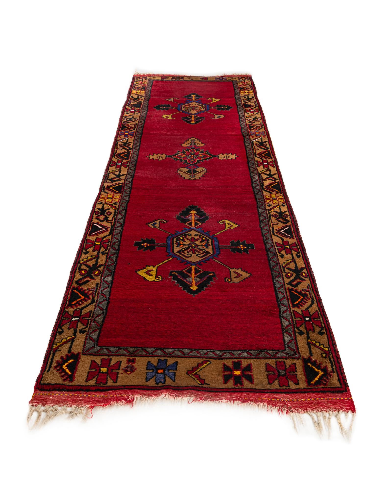 3' 7 x 12' Hand Knotted Anatolian Oriental Wool Runner Rug