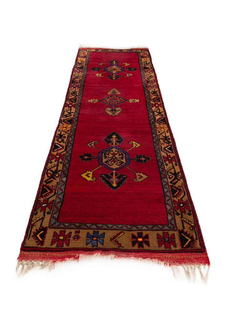 3' 7 x 12' Hand Knotted Anatolian Oriental Wool Runner Rug