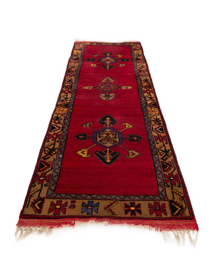 3' 7 x 12' Hand Knotted Anatolian Oriental Wool Runner Rug