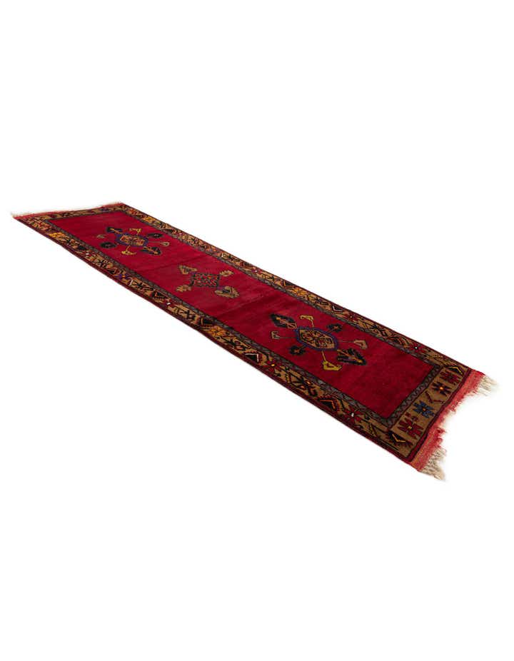 3' 7 x 12' Hand Knotted Anatolian Oriental Wool Runner Rug