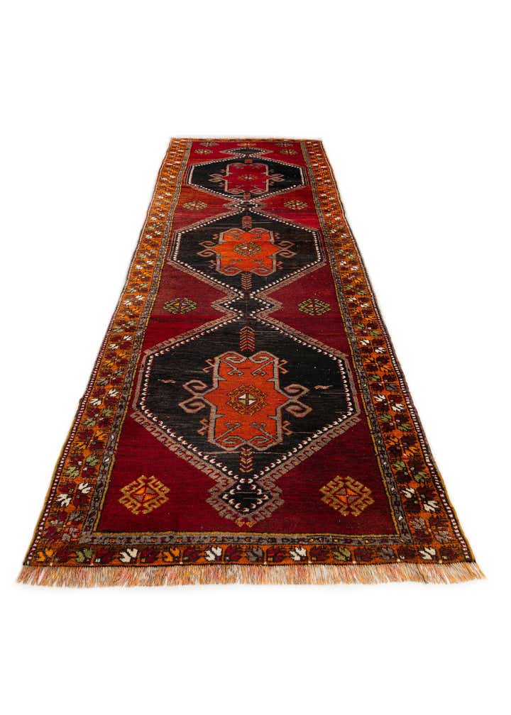 3' 10 x 12' 9 Hand Knotted Anatolian Wool Runner Rug