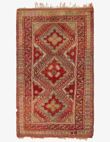 4' 6 x 7' 9 Hand Knotted Anatolian Oriental Wool Runner Rug