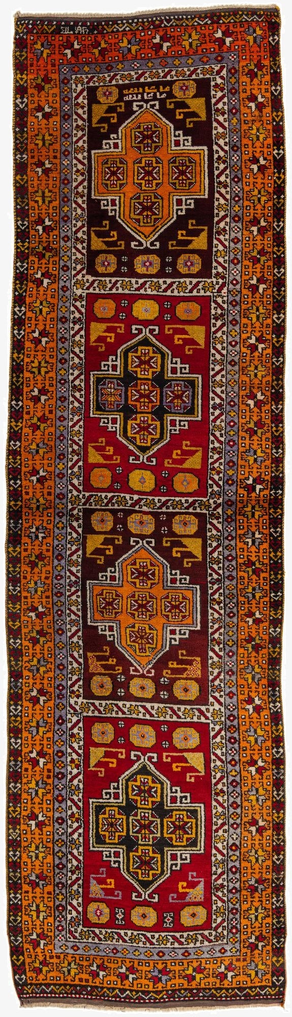 4' 4 x 15' 4  Hand Knotted Anatolian Oriental Wool Runner Rug