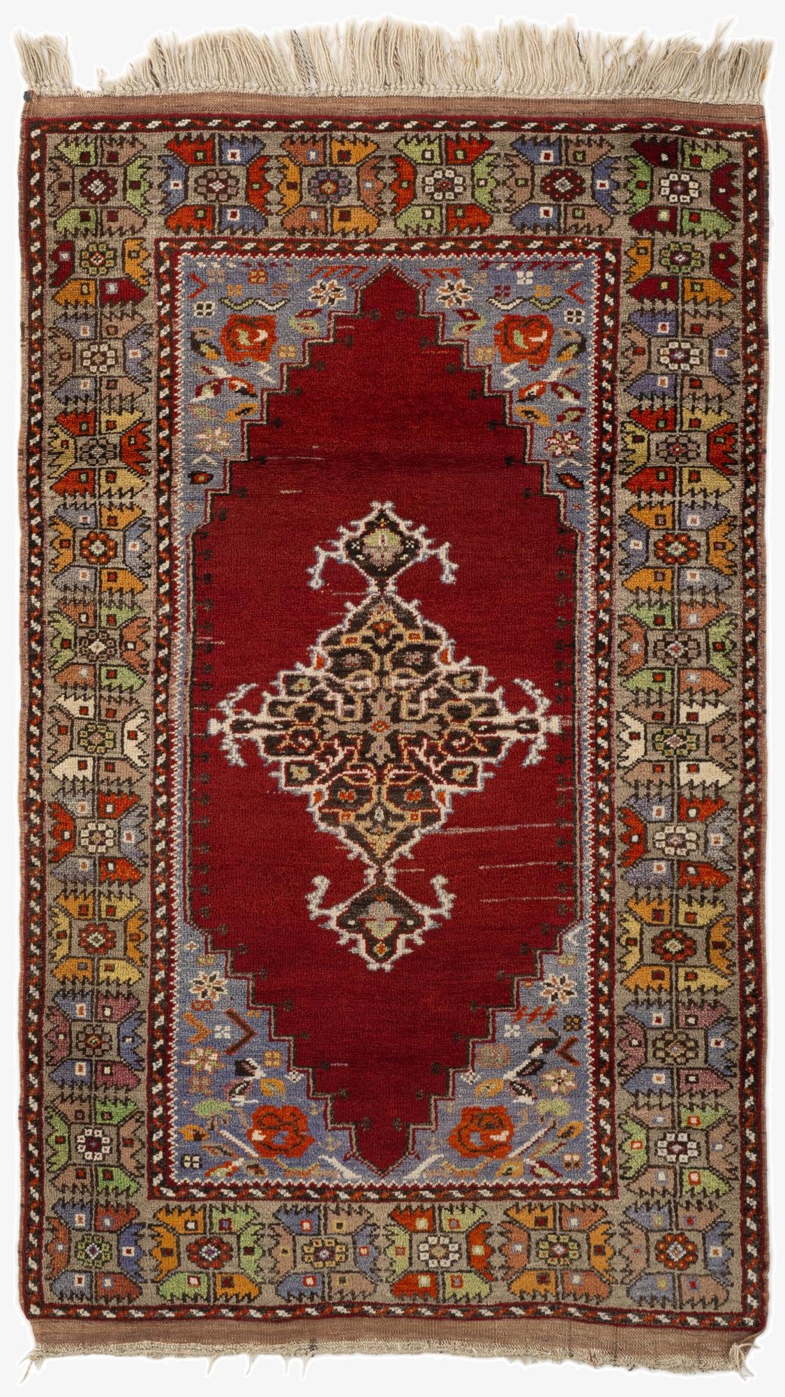 3' 4 x 5' 9  Hand Knotted Anatolian Oriental Wool Runner Rug