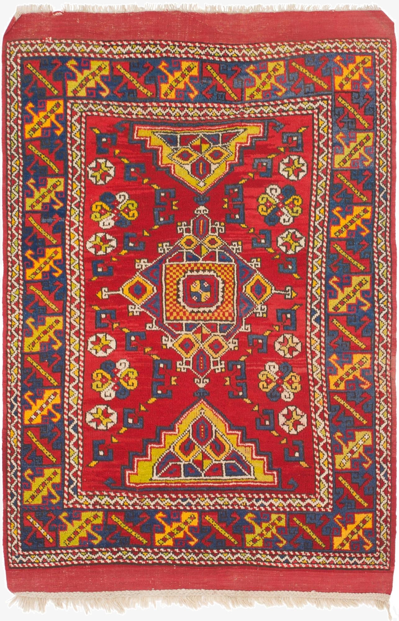 4' 7 x 7'  Hand Knotted Anatolian Oriental Wool Runner Rug