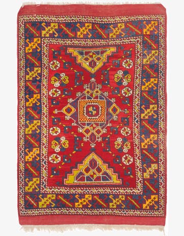 4' 7 x 7' Hand Knotted Anatolian Oriental Wool Runner Rug