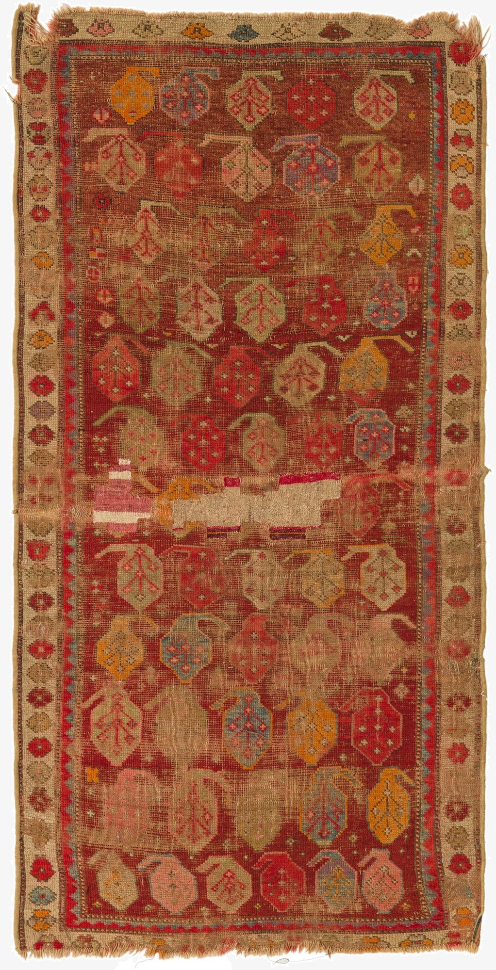 3' 3 x 6' 1  Hand Knotted Anatolian Oriental Wool Runner Rug