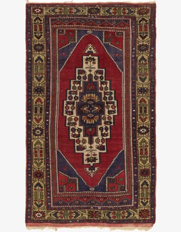 4' 4 x 7' 7 Hand Knotted Anatolian Oriental Wool Runner Rug