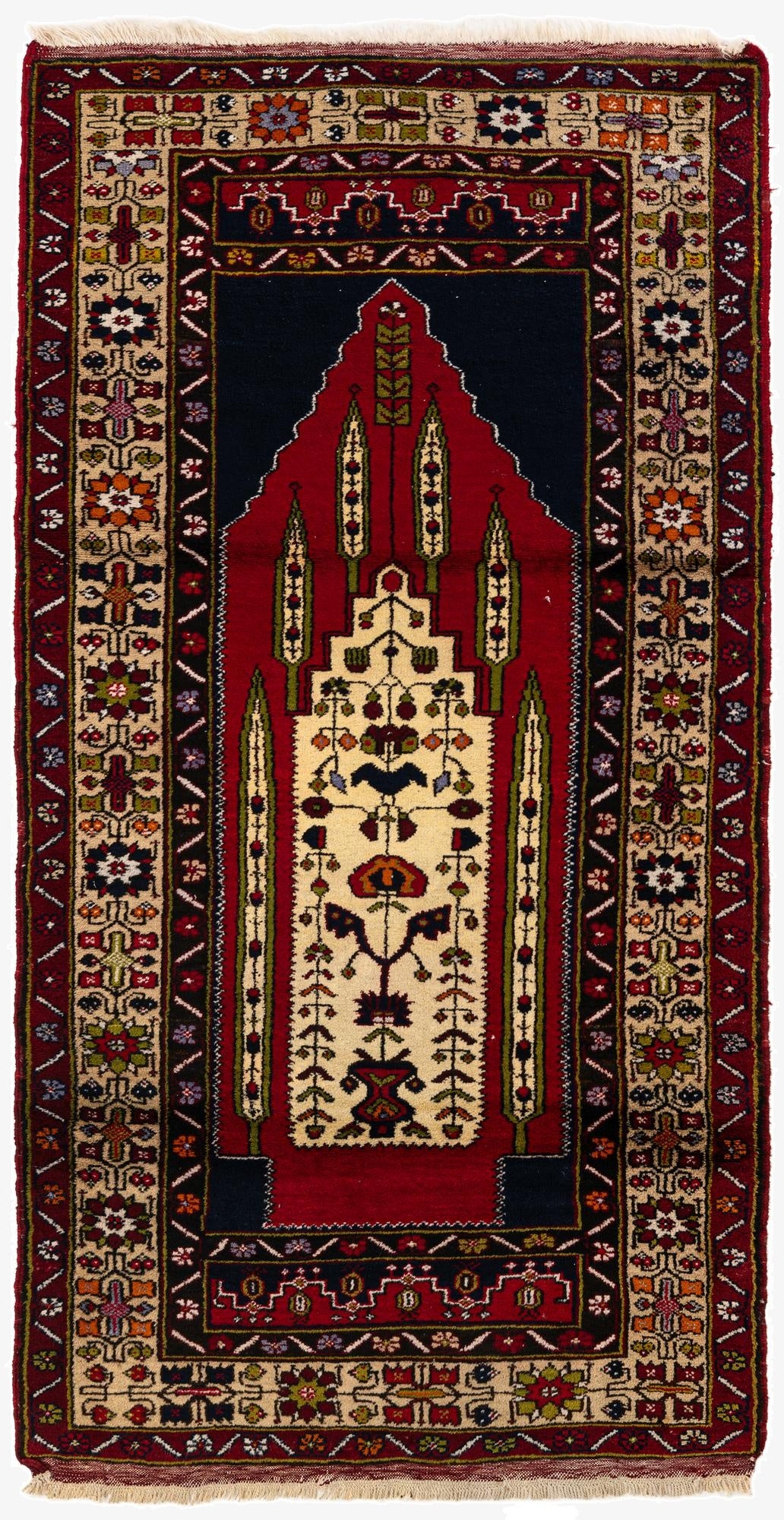 3' 5 x 6' 11  Hand Knotted Anatolian Oriental Wool Runner Rug