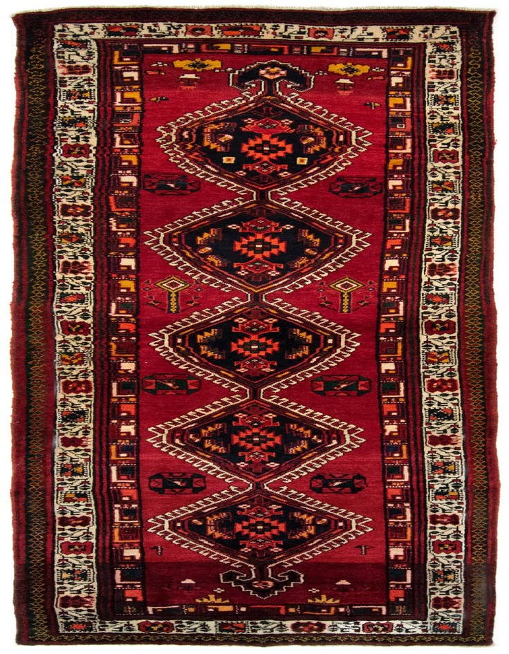 Detail image of 3' 9 x 10' 10 Hand Knotted Ardabil Persian Wool Runner Rug