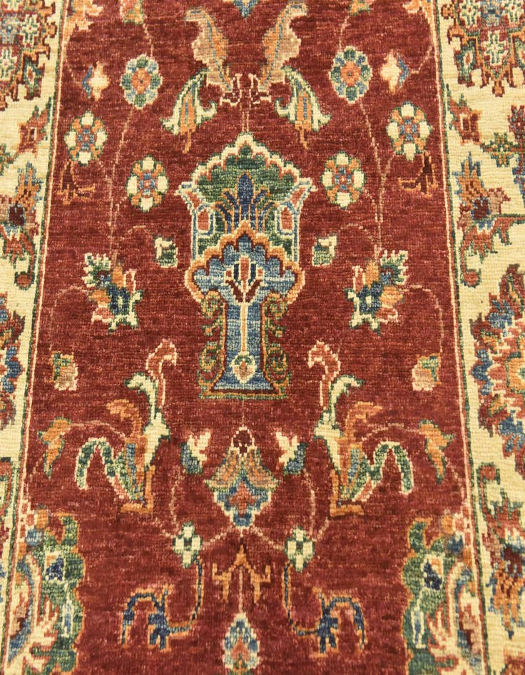 Detail image of 2' 8 x 9' 9  Hand Knotted Ariana Ziegler Runner Rug