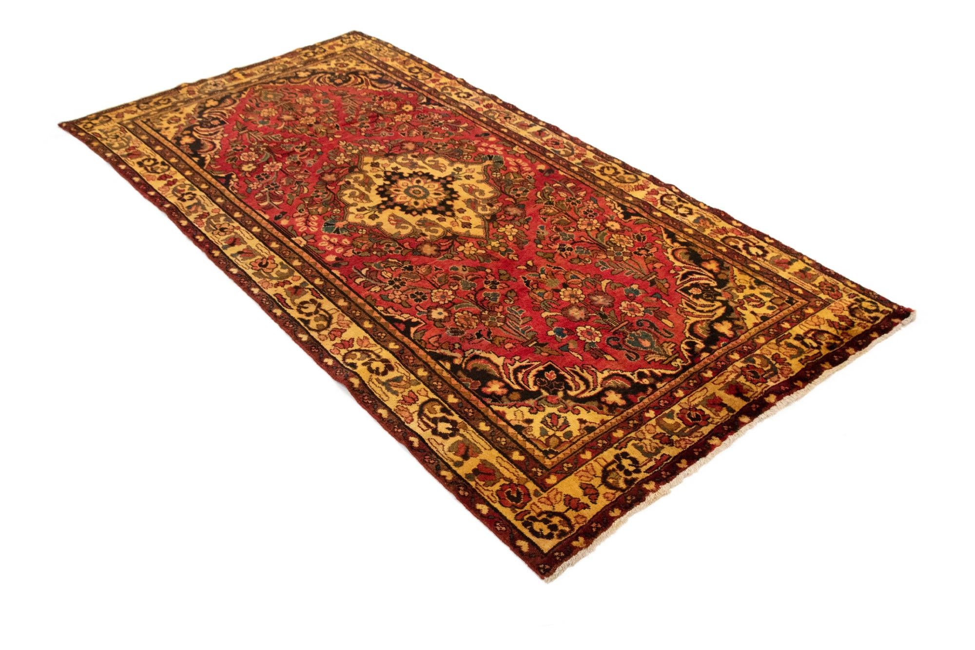 4' 9 x 9' 9 Hand Knotted Bachtiar Persian Wool Runner Rug