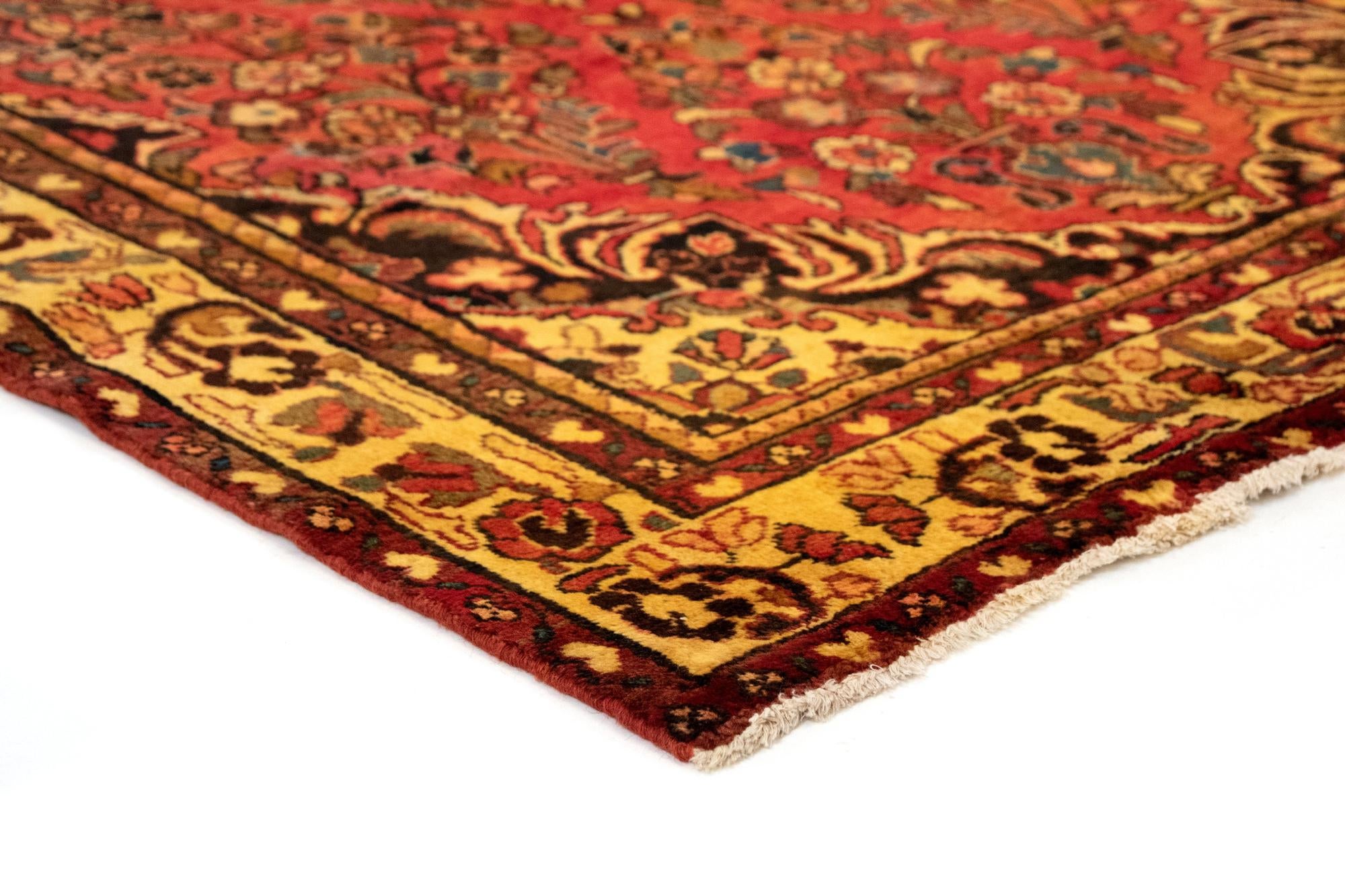 4' 9 x 9' 9 Hand Knotted Bachtiar Persian Wool Runner Rug