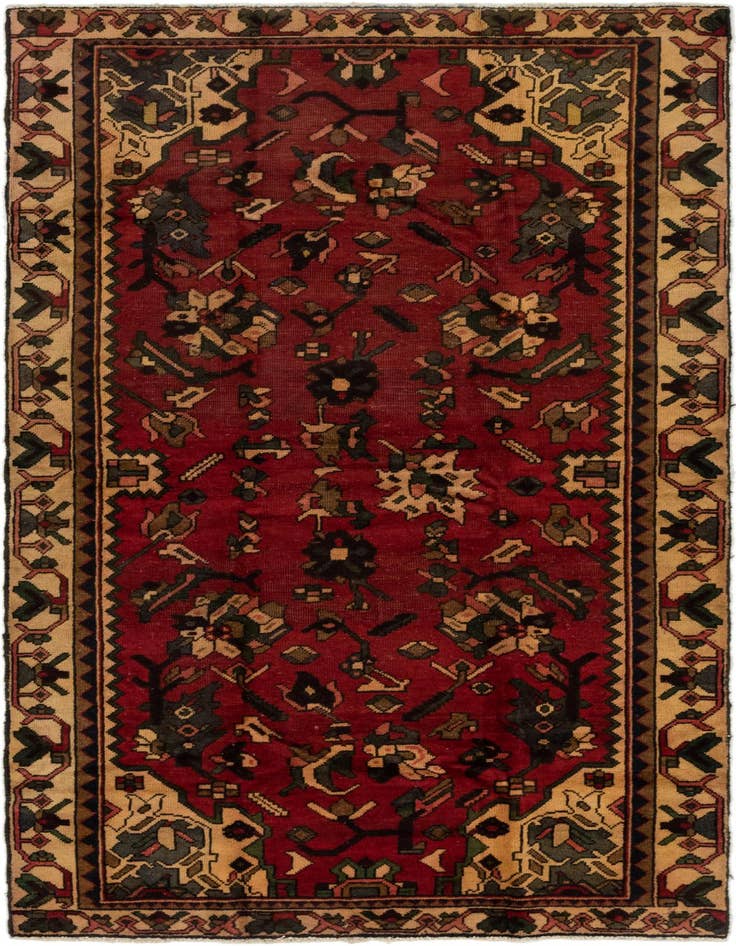 Detail image of 4' 8 x 9' 6 Hand Knotted Bakhtiar Persian Wool Runner Rug