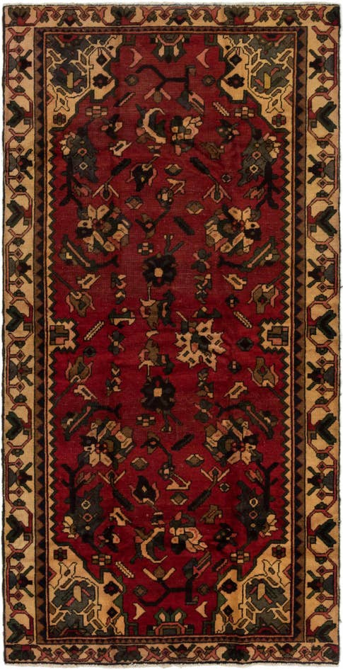 Detail image of 4' 8 x 9' 6 Hand Knotted Bakhtiar Persian Wool Runner Rug