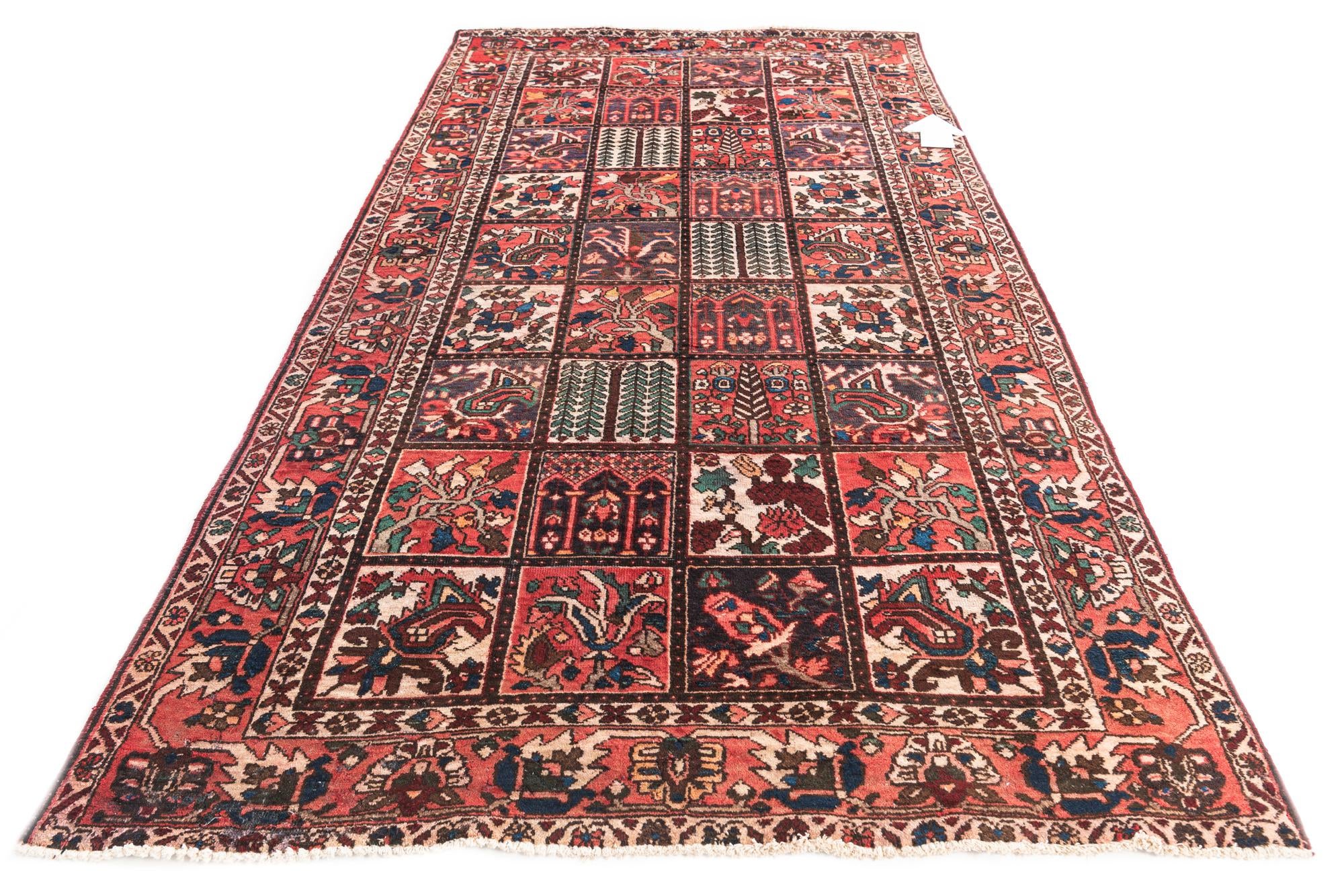 5' 3 x 10' 3 Hand Knotted Bakhtiar Persian Wool Runner Rug
