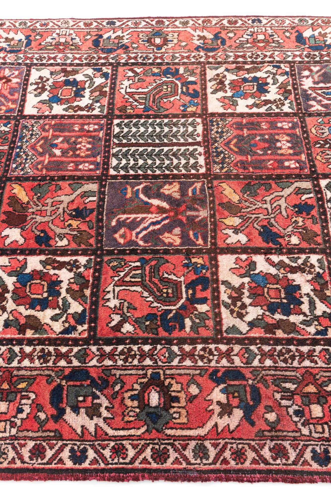 5' 3 x 10' 3 Hand Knotted Bakhtiar Persian Wool Runner Rug