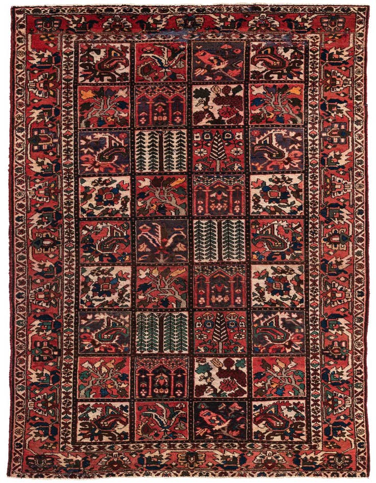 Detail image of 5' 3 x 10' 3 Hand Knotted Bakhtiar Persian Wool Runner Rug