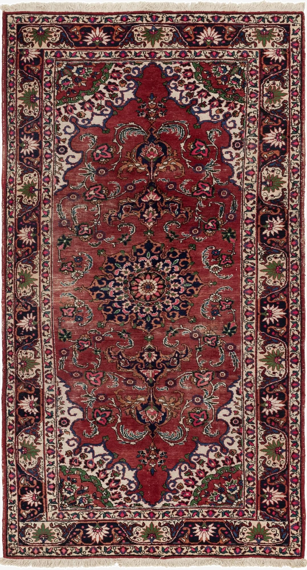 5' 7 x 10' 3  Hand Knotted Bakhtiar Persian Wool Runner Rug