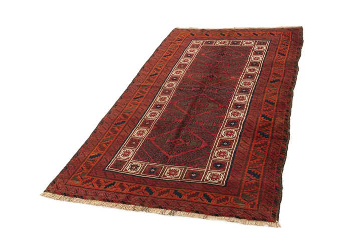4' 3 x 8' 4 Hand Knotted Balouch Oriental Wool Runner Rug