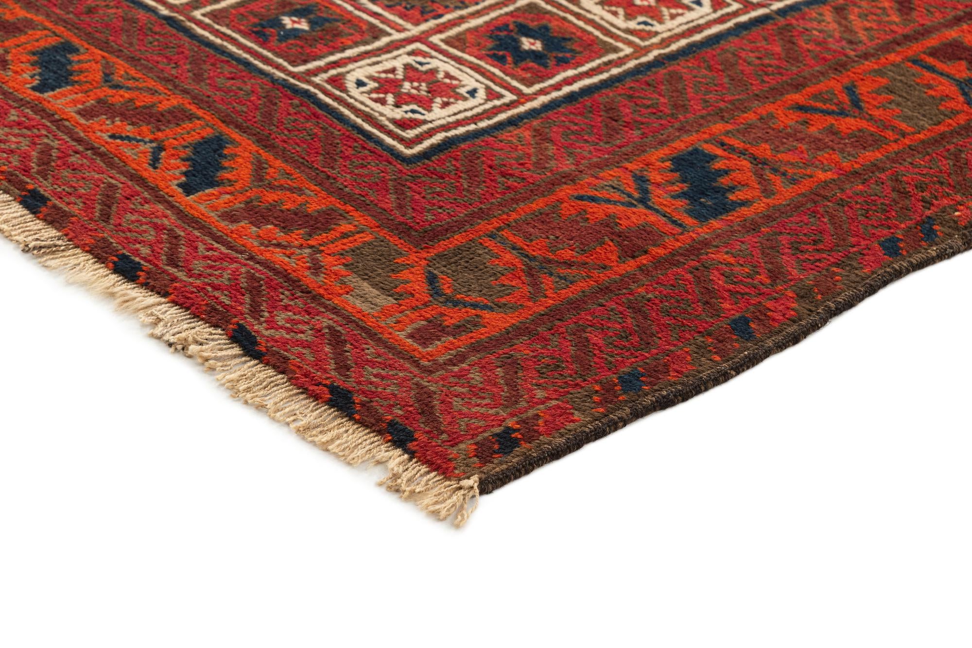 4' 3 x 8' 4 Hand Knotted Balouch Oriental Wool Runner Rug