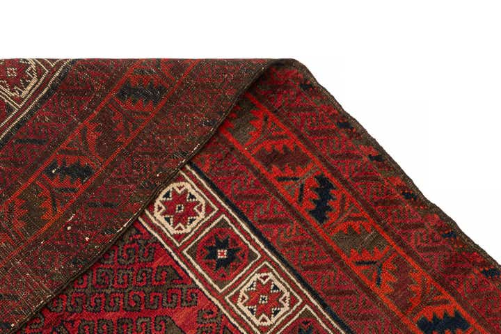 4' 3 x 8' 4 Hand Knotted Balouch Oriental Wool Runner Rug