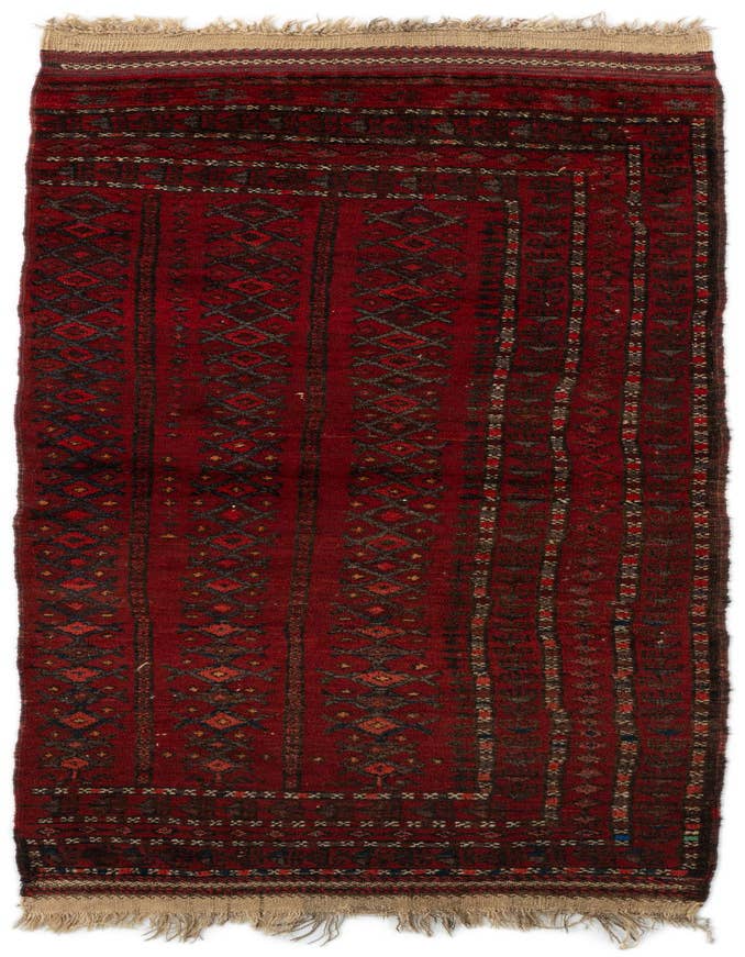 Detail image of 2' 8 x 7' 5 Hand Knotted Balouch Oriental Wool Runner Rug
