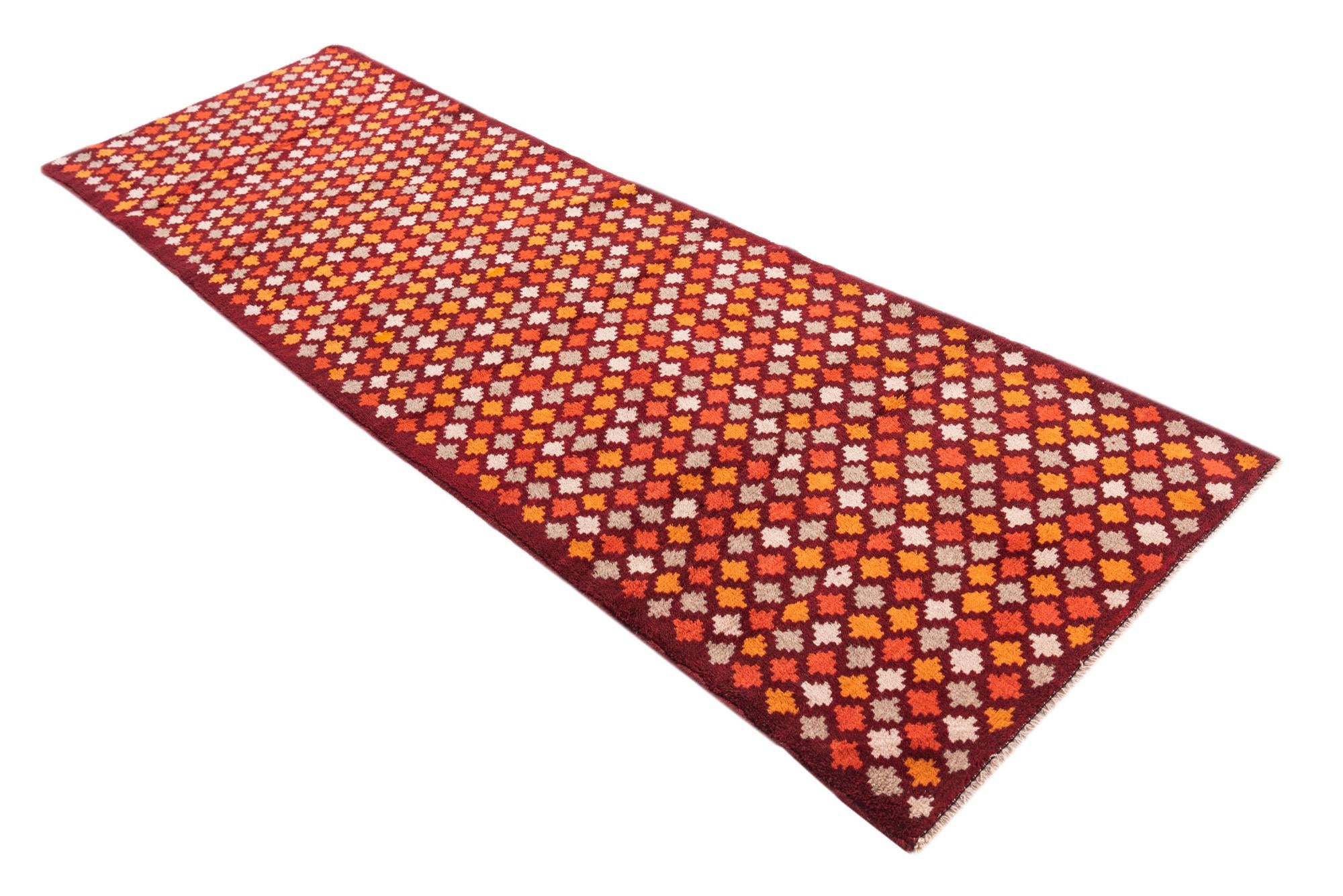3' x 9' Hand Knotted Balouch Wool Runner Rug