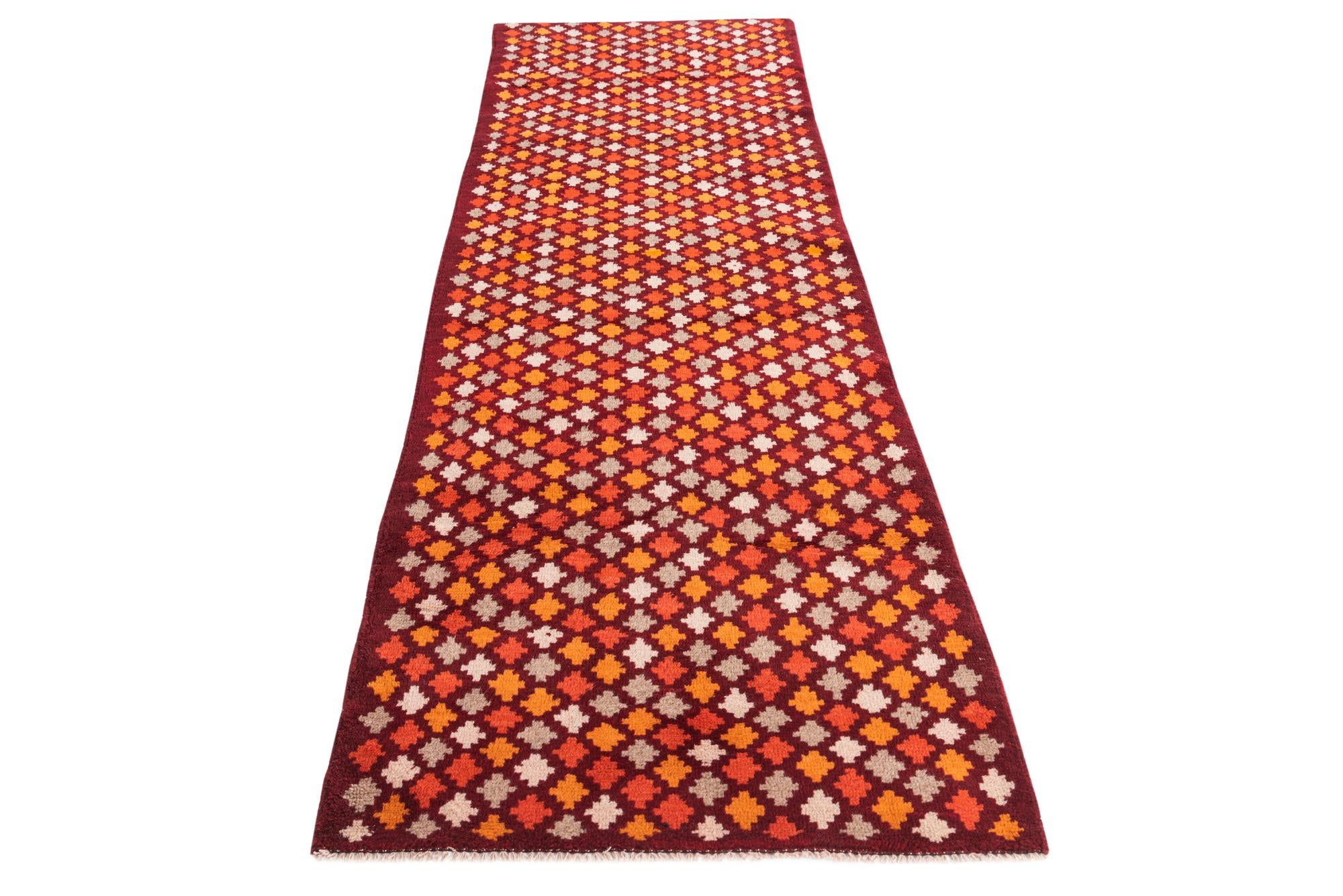 3' x 9' Hand Knotted Balouch Wool Runner Rug