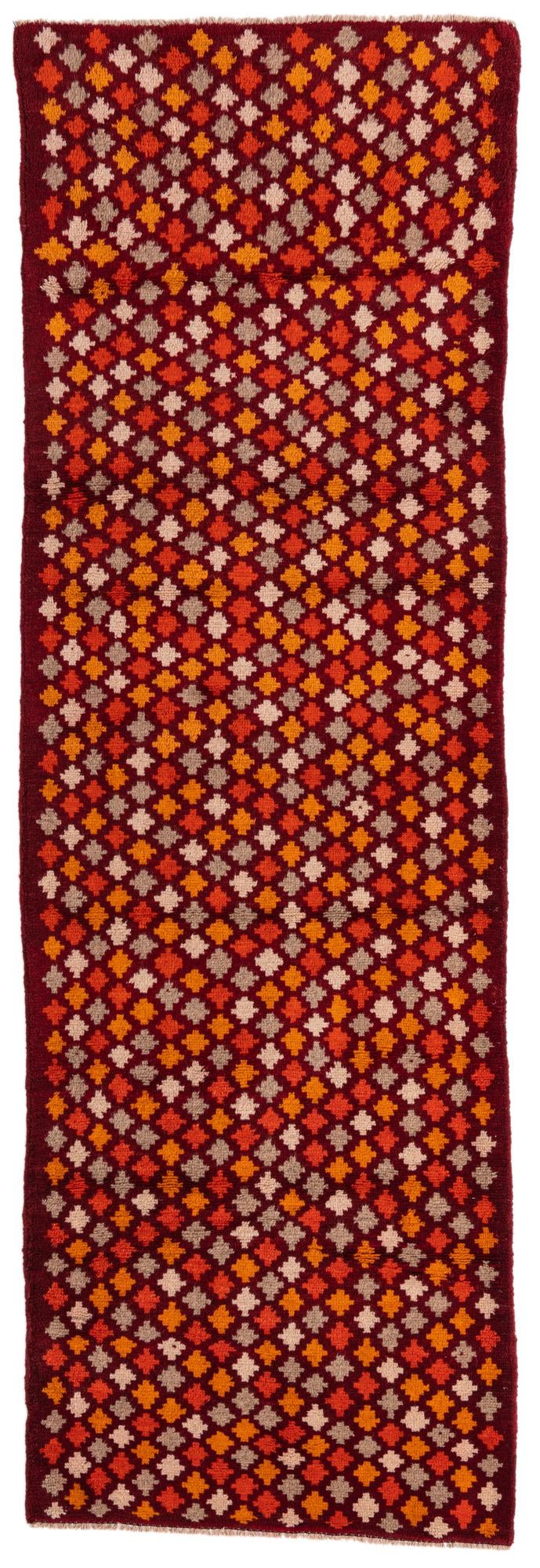 3' x 9' Hand Knotted Balouch Wool Runner Rug