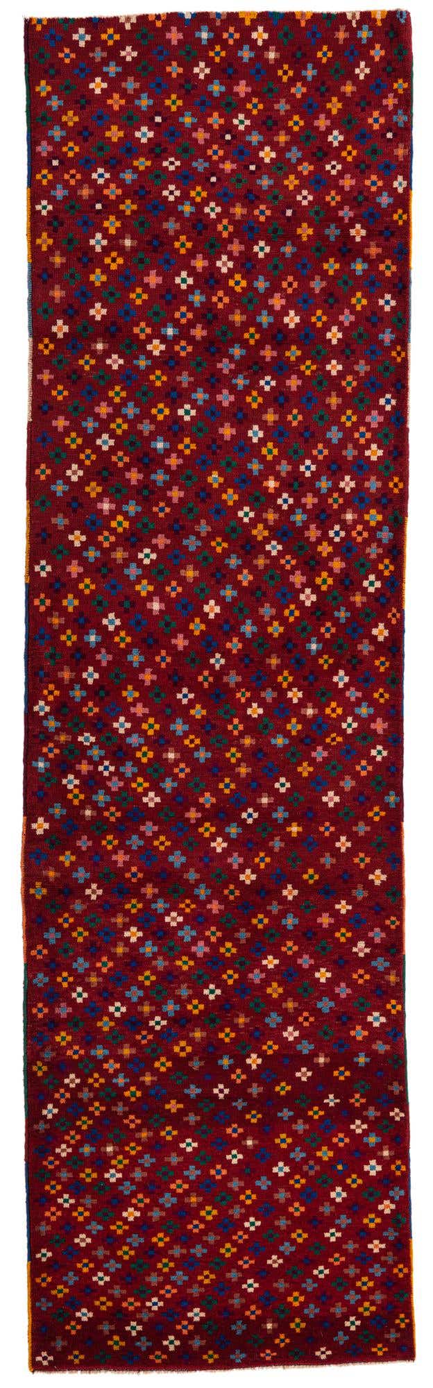 2' 10 x 10' Hand Knotted Balouch Wool Runner Rug