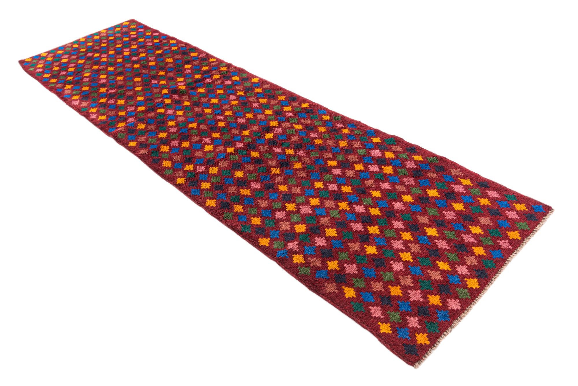 2' 9 x 9' 7 Hand Knotted Balouch Wool Runner Rug