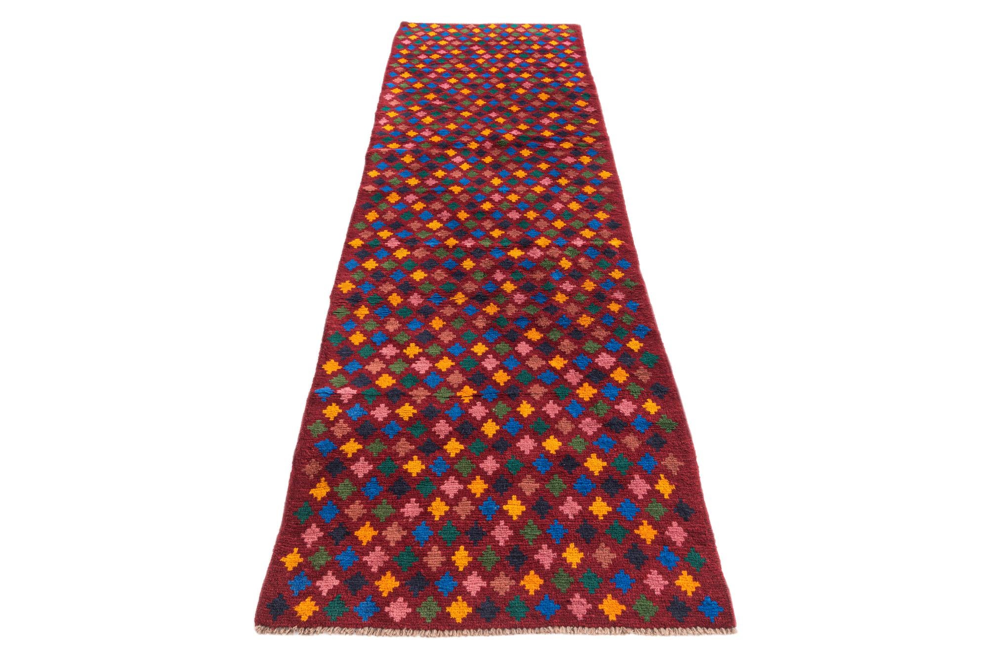 2' 9 x 9' 7 Hand Knotted Balouch Wool Runner Rug