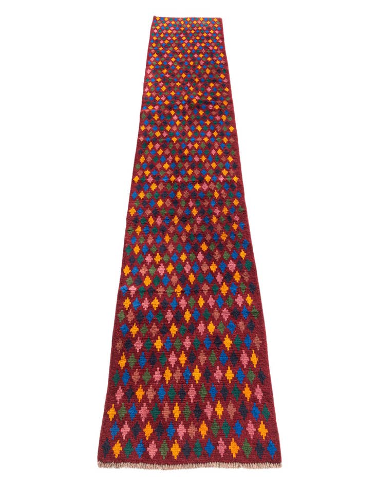 Detail image of 2' 9 x 9' 7  Hand Knotted Balouch Wool Runner Rug