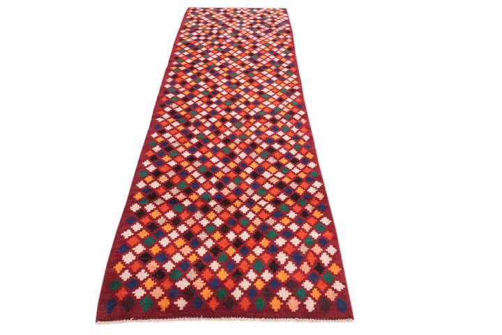 2' 9 x 9' 5 Hand Knotted Balouch Wool Runner Rug