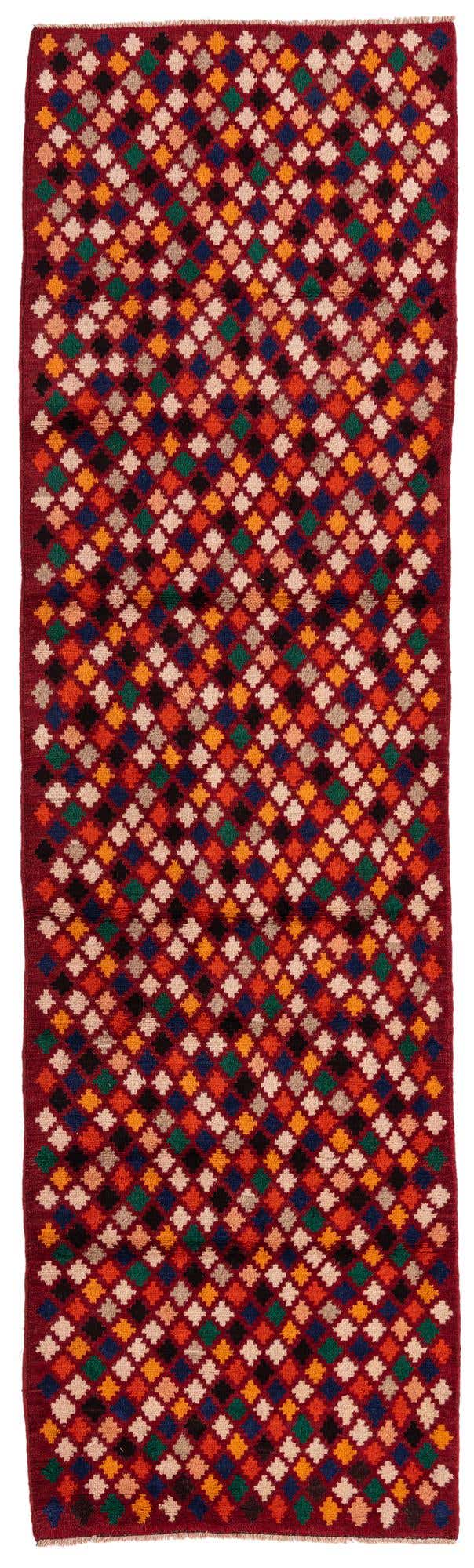2' 9 x 9' 5 Hand Knotted Balouch Wool Runner Rug