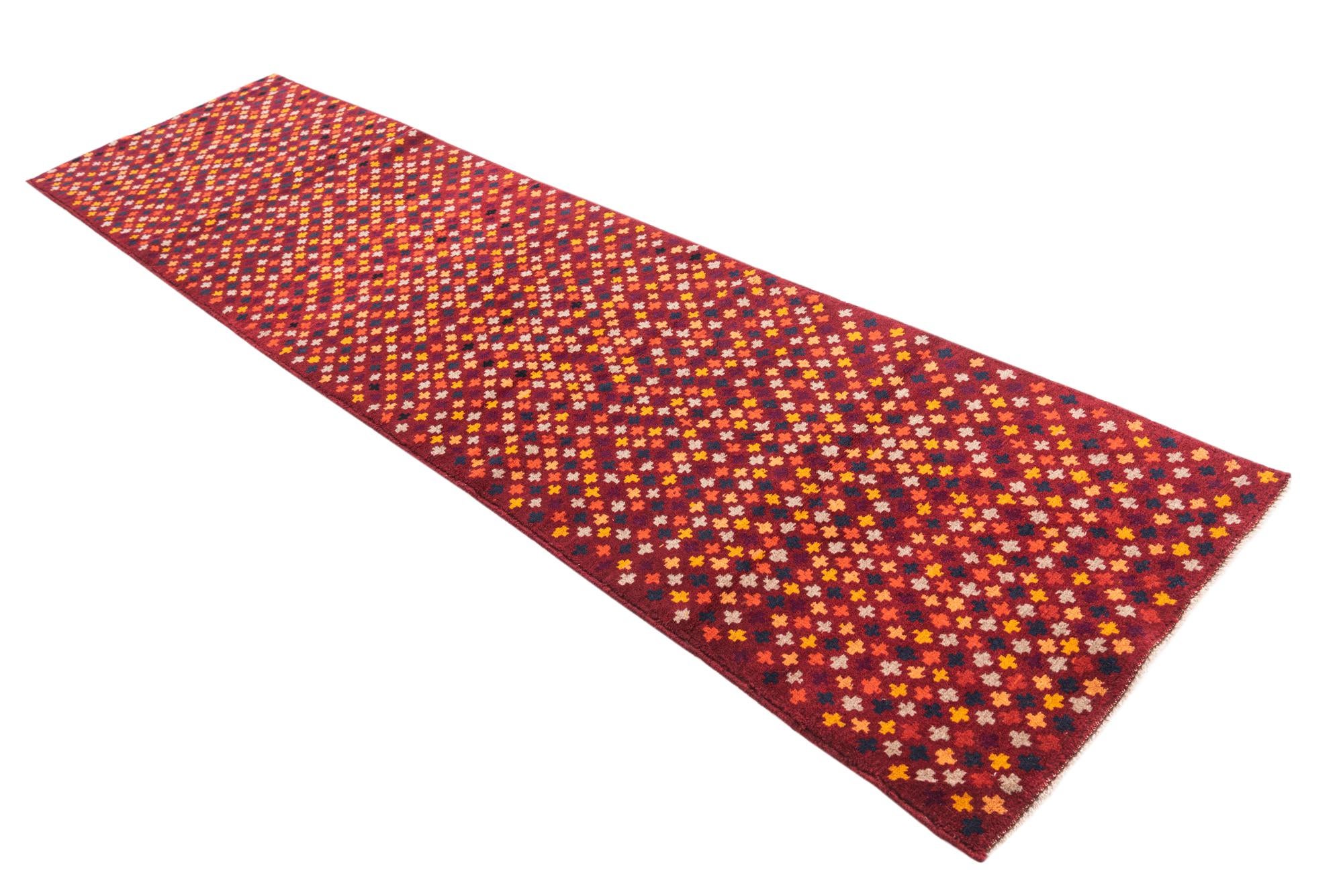 2' 7 x 10' Hand Knotted Balouch Wool Runner Rug