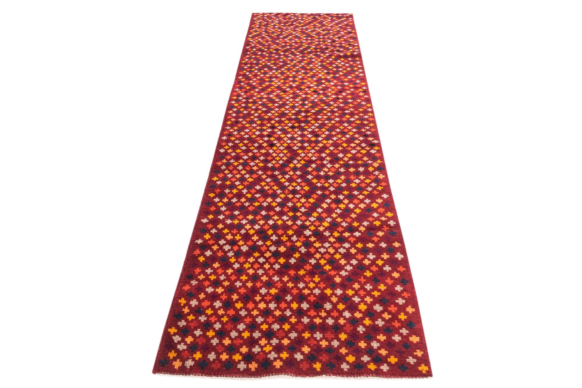 2' 7 x 10' Hand Knotted Balouch Wool Runner Rug