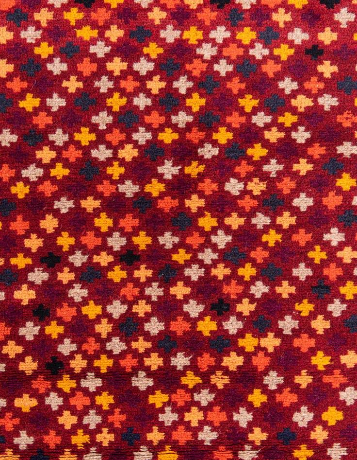 Detail image of 2' 7 x 10'  Hand Knotted Balouch Wool Runner Rug