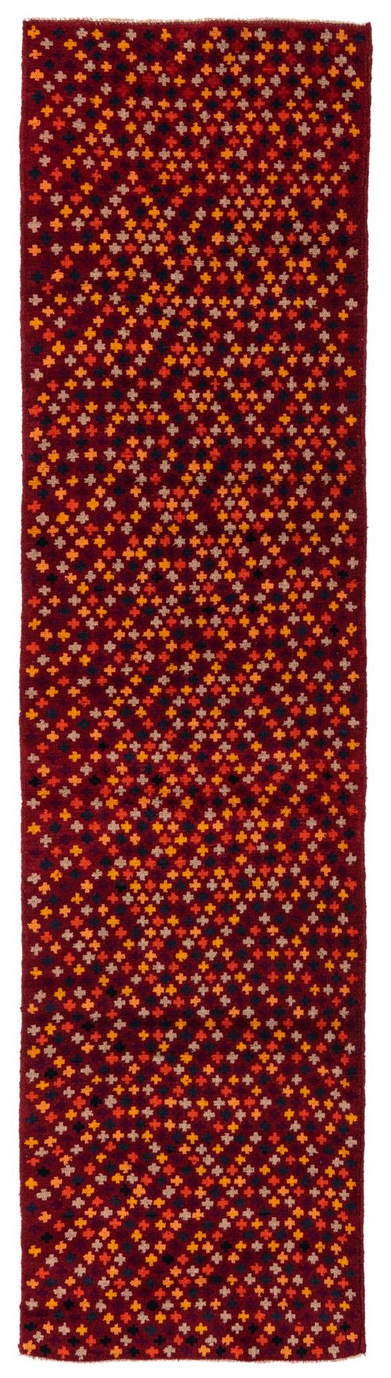 2' 7 x 10' Hand Knotted Balouch Wool Runner Rug