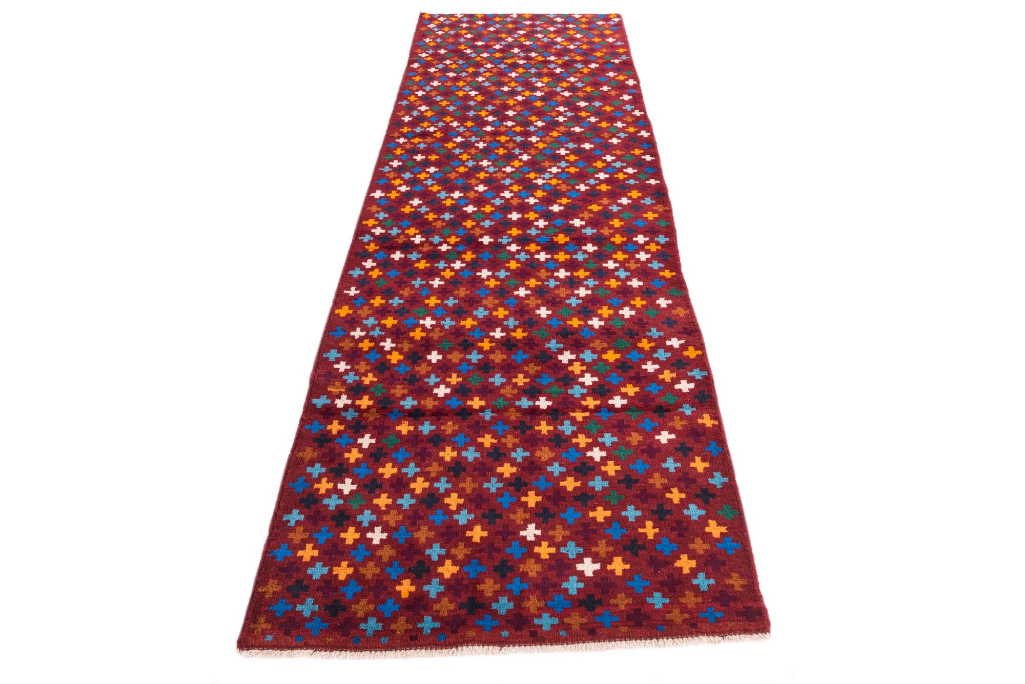 2' 10 x 9' 9 Hand Knotted Balouch Wool Runner Rug