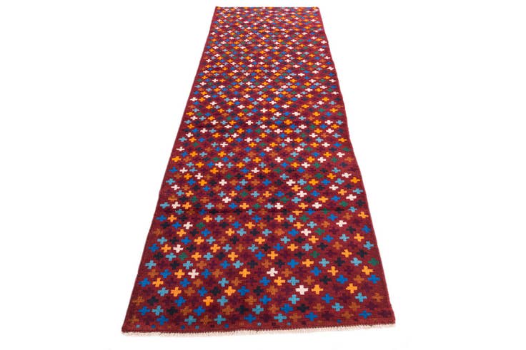 Detail image of 2' 10 x 9' 9 Hand Knotted Balouch Wool Runner Rug