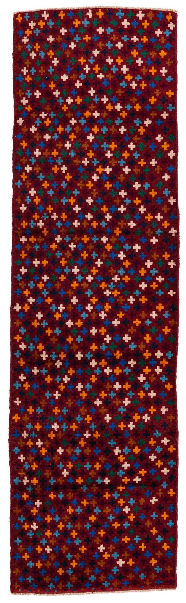 2' 10 x 9' 9 Hand Knotted Balouch Wool Runner Rug